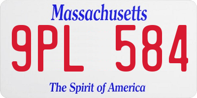 MA license plate 9PL584