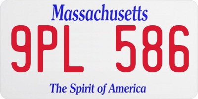 MA license plate 9PL586