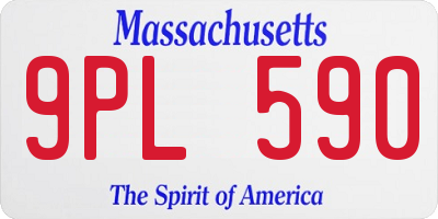 MA license plate 9PL590