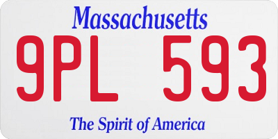 MA license plate 9PL593