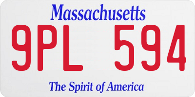 MA license plate 9PL594