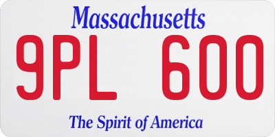 MA license plate 9PL600