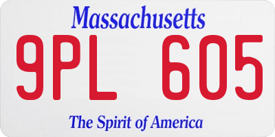 MA license plate 9PL605
