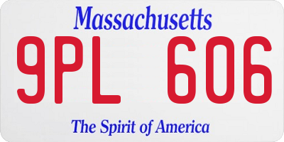 MA license plate 9PL606