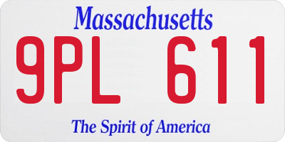 MA license plate 9PL611