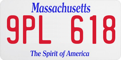 MA license plate 9PL618