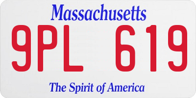 MA license plate 9PL619