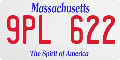 MA license plate 9PL622