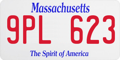 MA license plate 9PL623