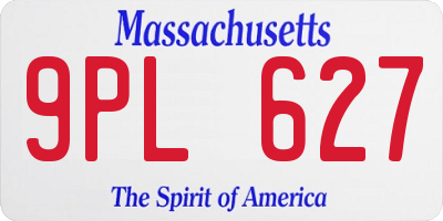 MA license plate 9PL627