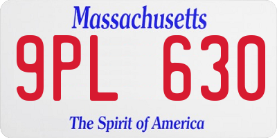 MA license plate 9PL630