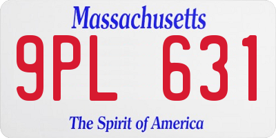 MA license plate 9PL631