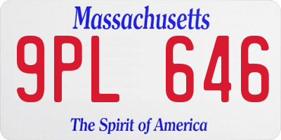 MA license plate 9PL646