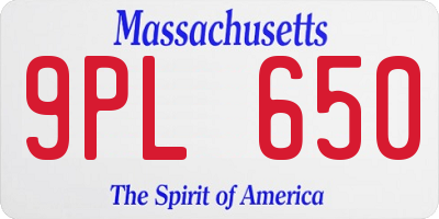 MA license plate 9PL650