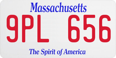 MA license plate 9PL656