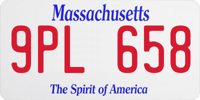 MA license plate 9PL658