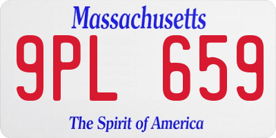 MA license plate 9PL659