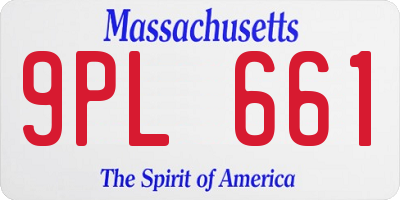MA license plate 9PL661
