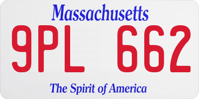 MA license plate 9PL662