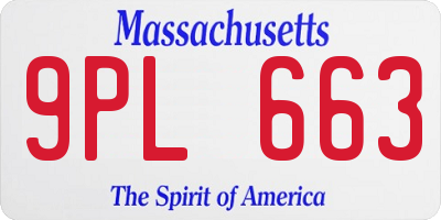 MA license plate 9PL663