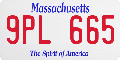 MA license plate 9PL665