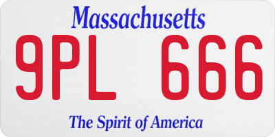 MA license plate 9PL666