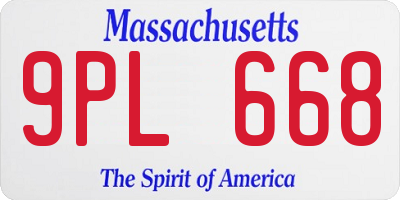 MA license plate 9PL668