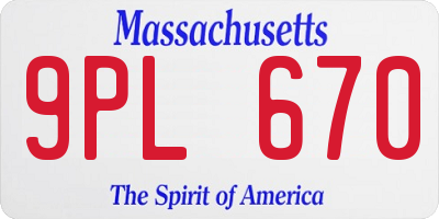 MA license plate 9PL670