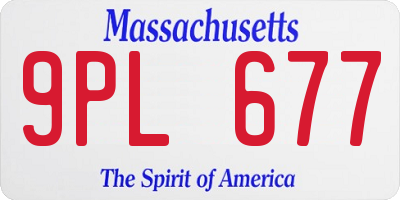MA license plate 9PL677