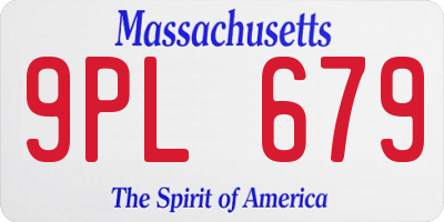 MA license plate 9PL679