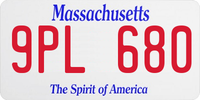 MA license plate 9PL680