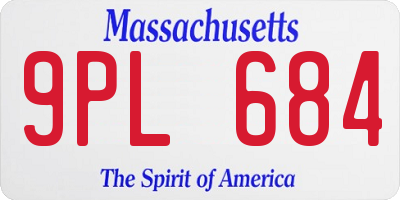 MA license plate 9PL684