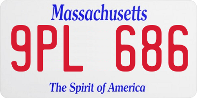 MA license plate 9PL686