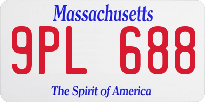 MA license plate 9PL688