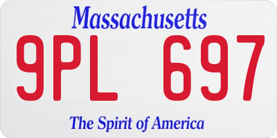 MA license plate 9PL697