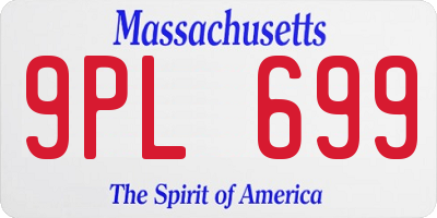 MA license plate 9PL699