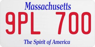 MA license plate 9PL700
