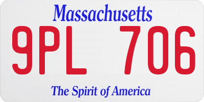 MA license plate 9PL706