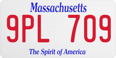 MA license plate 9PL709
