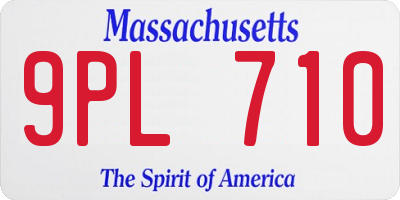 MA license plate 9PL710