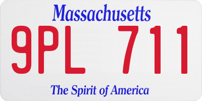 MA license plate 9PL711