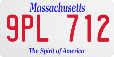 MA license plate 9PL712