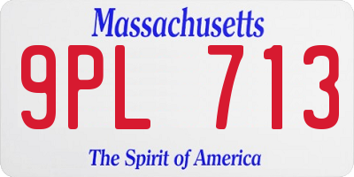 MA license plate 9PL713