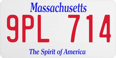 MA license plate 9PL714