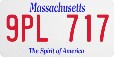 MA license plate 9PL717