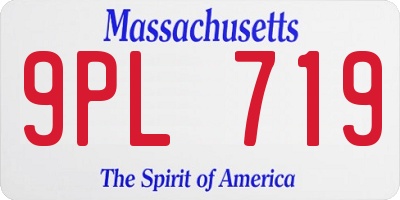 MA license plate 9PL719