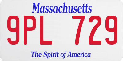 MA license plate 9PL729