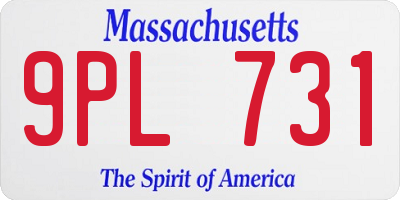 MA license plate 9PL731