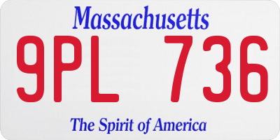 MA license plate 9PL736