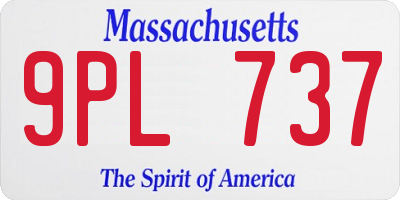MA license plate 9PL737